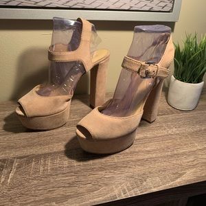 MK Suede Chunky Heel